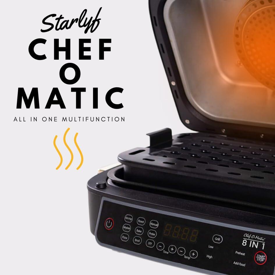 Horno, Grill y Freidora de aire 8 funciones en 1