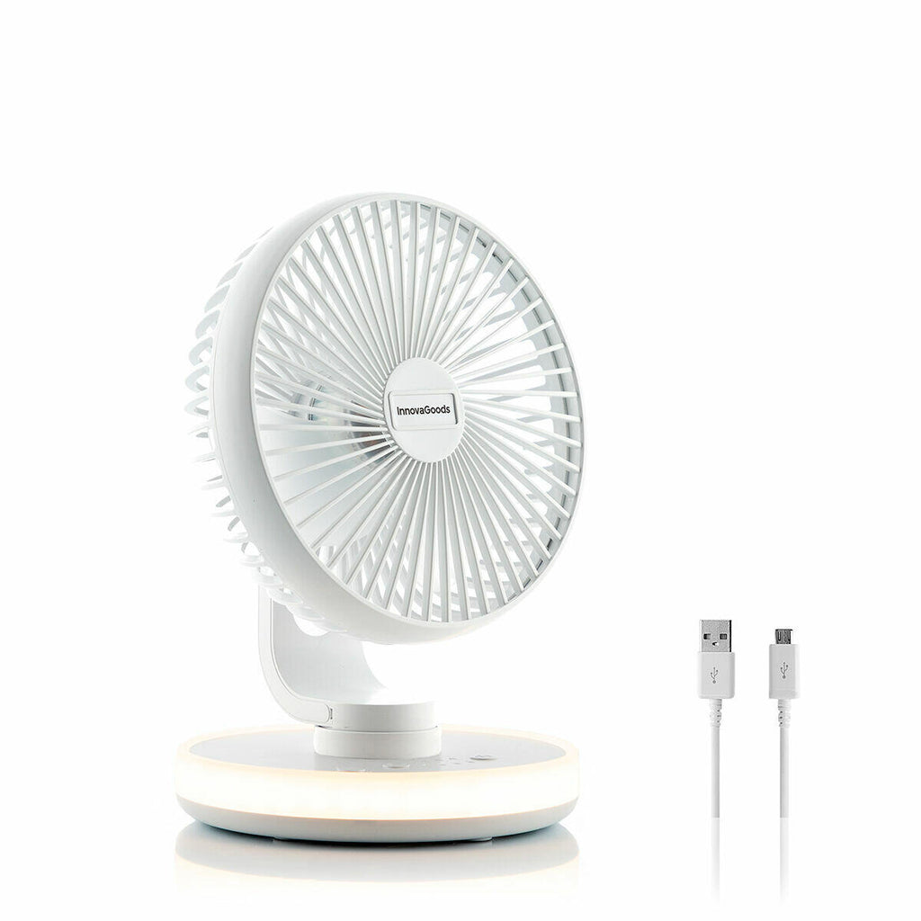 Ventilador de Escritorio Recargable con LED FanLed InnovaGoods Ø6,6'' 4000 mAh