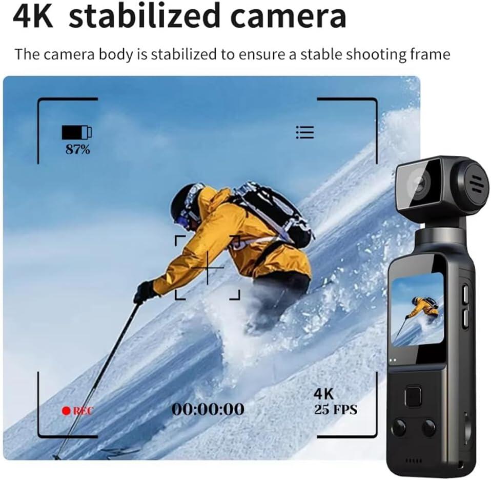 Cámara Digital de Bolsillo 4K – Rotación 270°, WiFi, Estabilización y Grabación en Movimiento