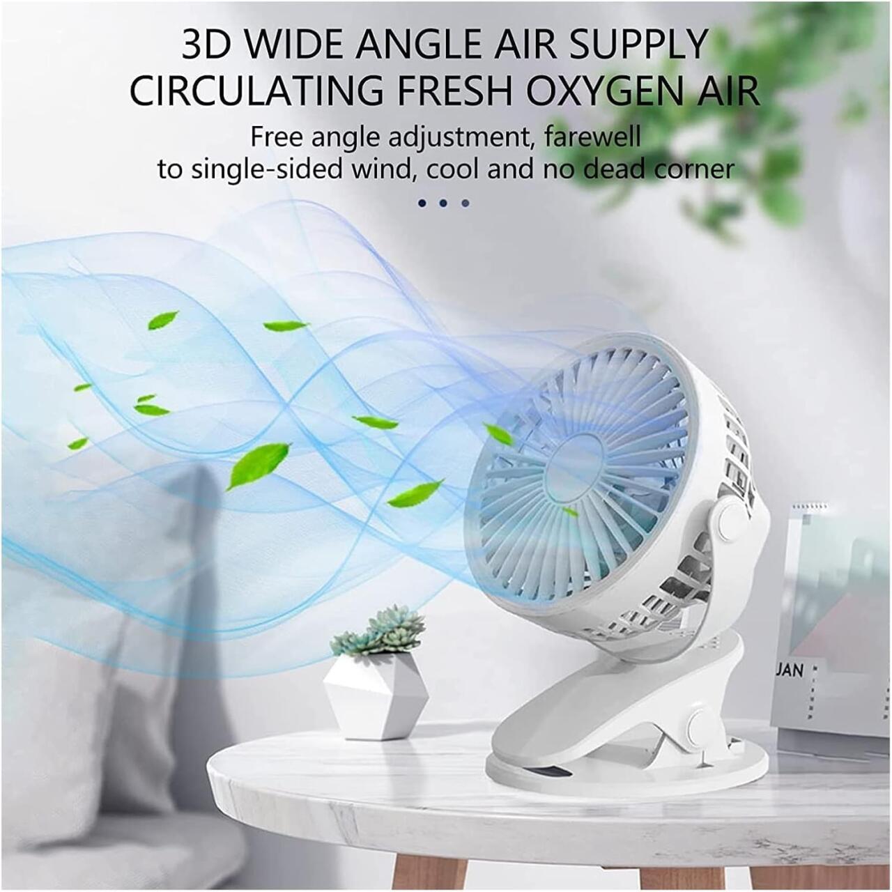 Mini Ventilador de Clip Silencioso para Interiores y Exteriores