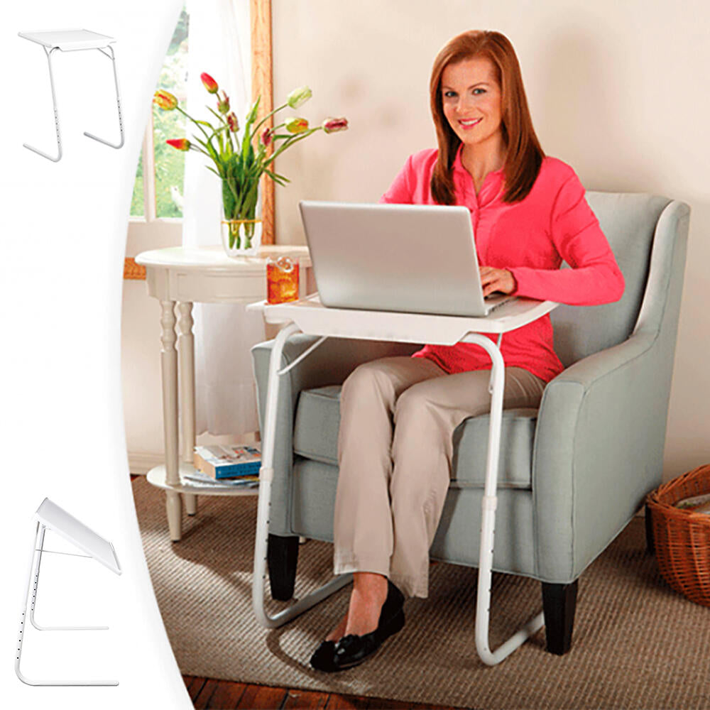 Mesa Auxiliar Plegable 10 Kg 6 Alturas 3 Posiciones De Bandeja