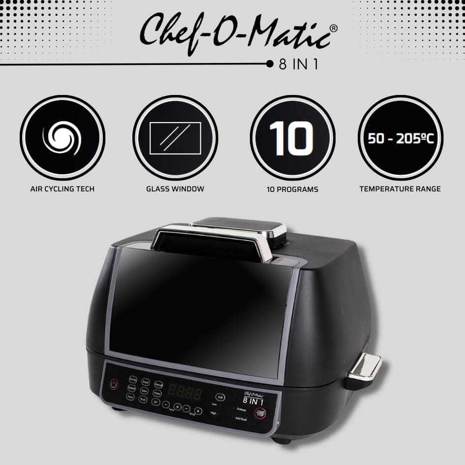 Horno, Grill y Freidora de aire 8 funciones en 1