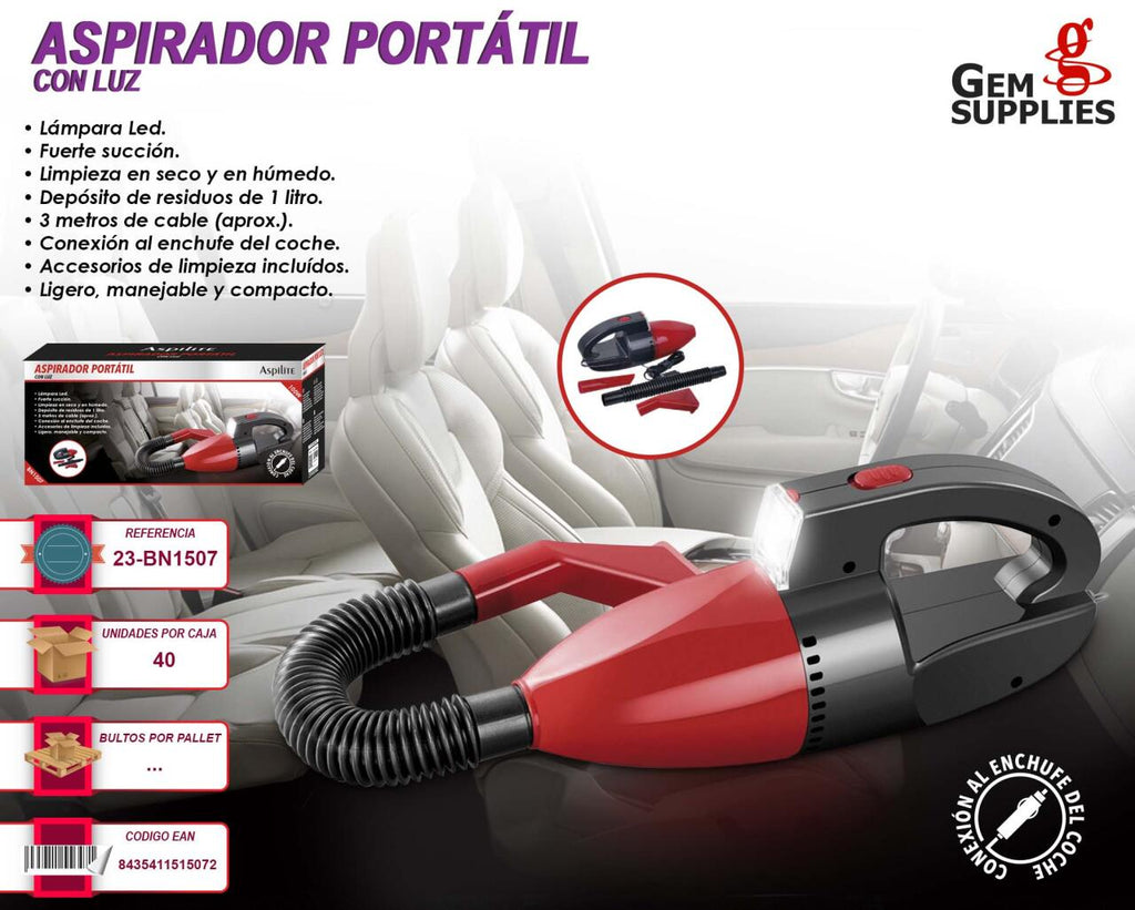 Pack Coche Organización De Asiento & Aspirador De Coche Con Luz LED