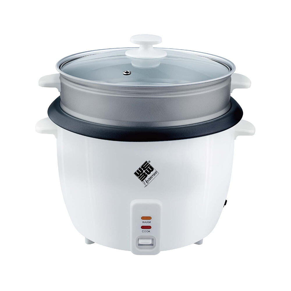 Olla eléctrica para arroz con vaporera tapa de cristal Prepara arroz y verduras con delicadeza Capacidad 1,5L